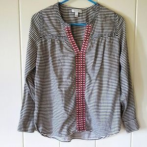 Womens J. Crew Size 0 Oversize Stripe Long Sleeve